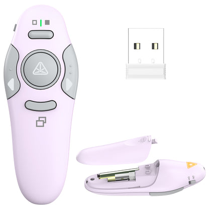 QUI Presentation Clicker Wireless Presenter Remote Clicker for PowerPoint Presentation Remote, PowerPoint Slide Advancer for Mac/Windows/Google Slide/Keynote, USB, Purple