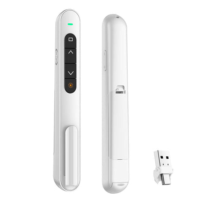 QUI Presentation Clicker with Volume Control, 2.4GHz USB Wireless Presenter Remote, PowerPoint Clicker Slide Advancer Compatible with Mac, Windows, Google Slides, Keynote