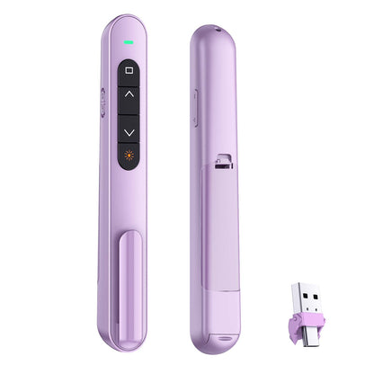 QUI Presentation Clicker with Volume Control, 2.4GHz USB Wireless Presenter Remote, PowerPoint Clicker Slide Advancer Compatible with Mac, Windows, Google Slides, Keynote