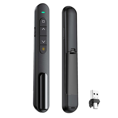 QUI Presentation Clicker with Volume Control, 2.4GHz USB Wireless Presenter Remote, PowerPoint Clicker Slide Advancer Compatible with Mac, Windows, Google Slides, Keynote