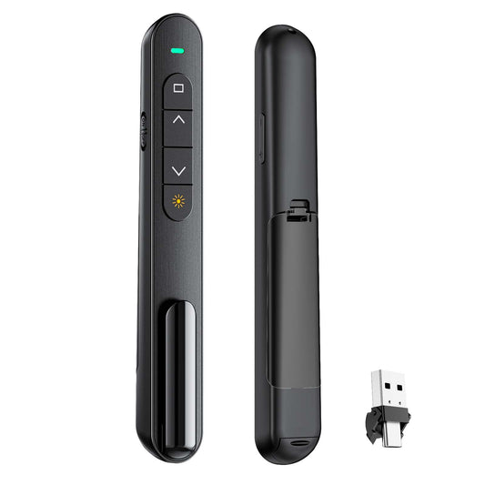QUI Presentation Clicker with Volume Control, 2.4GHz USB Wireless Presenter Remote, PowerPoint Clicker Slide Advancer Compatible with Mac, Windows, Google Slides, Keynote