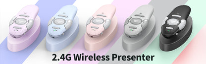 QUI Presentation Clicker Wireless Presenter Remote Clicker for PowerPoint Presentation Remote, PowerPoint Slide Advancer for Mac/Windows/Linux, Google Slide/PPT/Keynote, Type-c, Silver